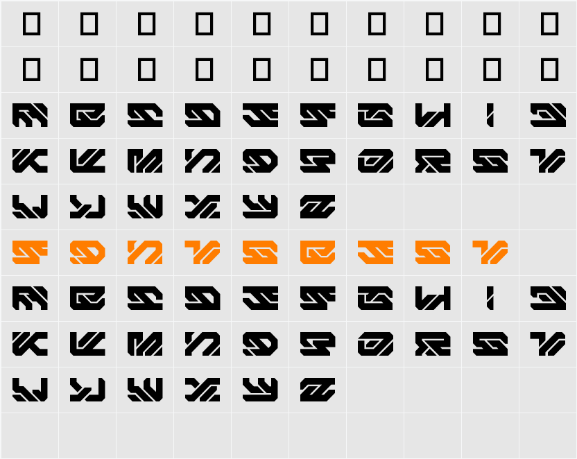 Aero Flux Character Map