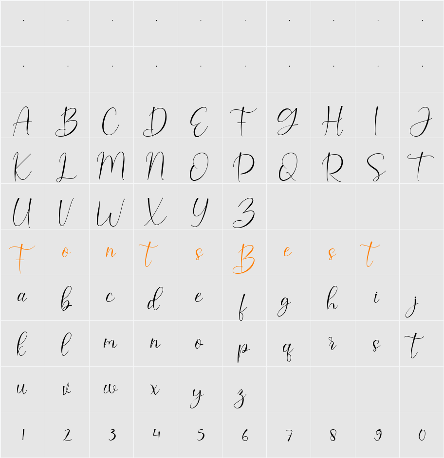 Aniba Character Map
