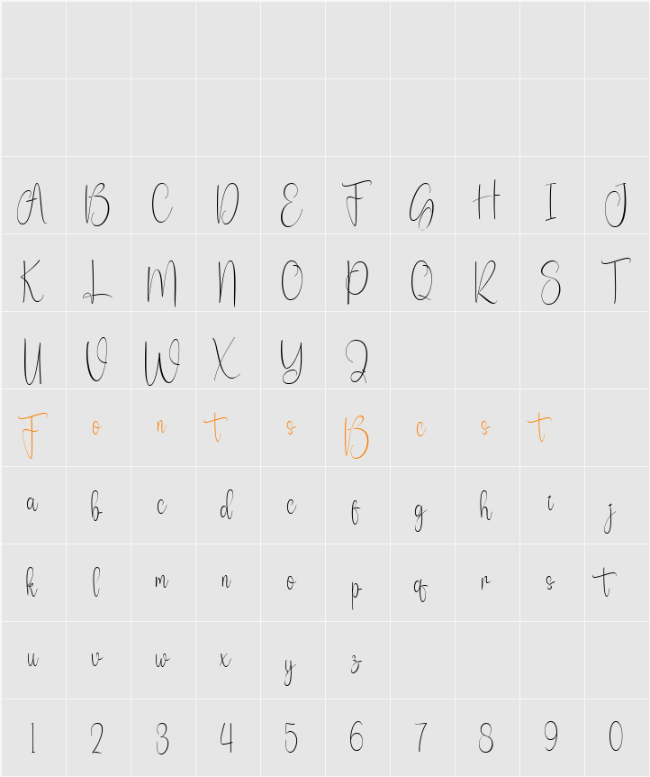 Autosian  Character Map