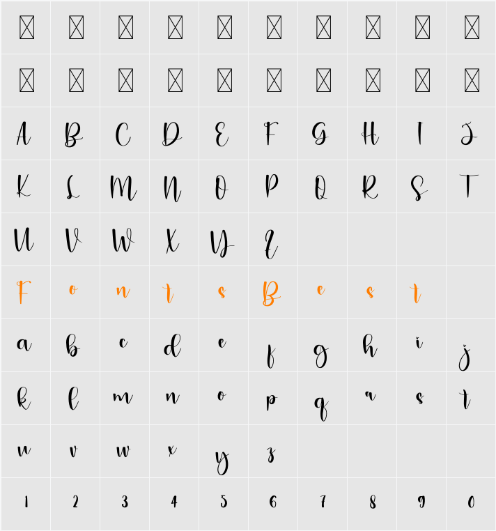 Sountime Character Map