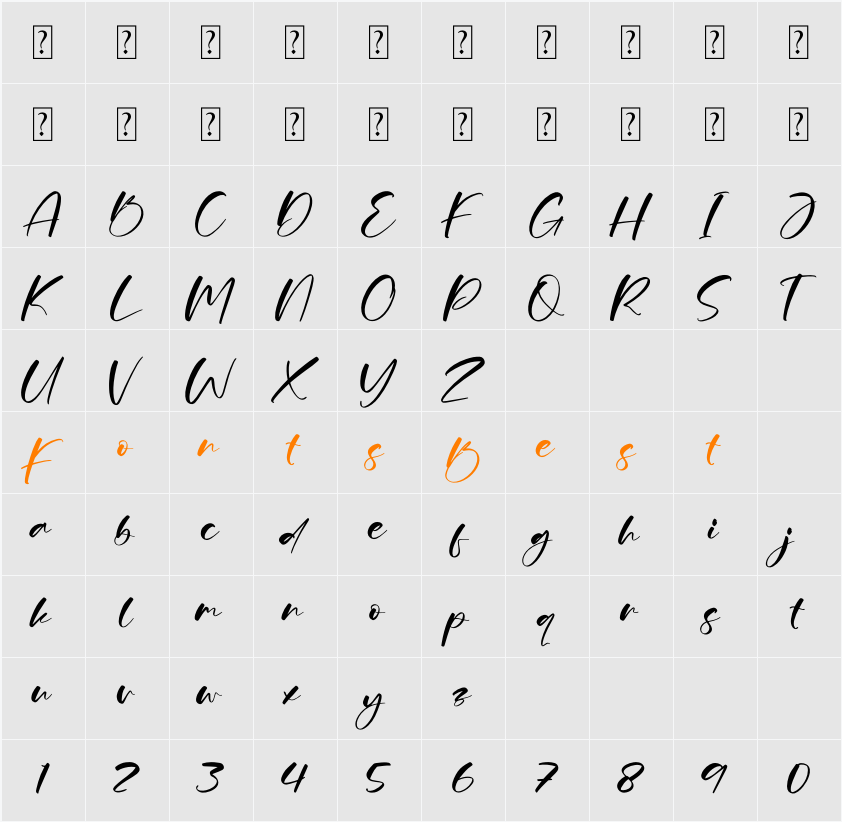 Bathedya Character Map