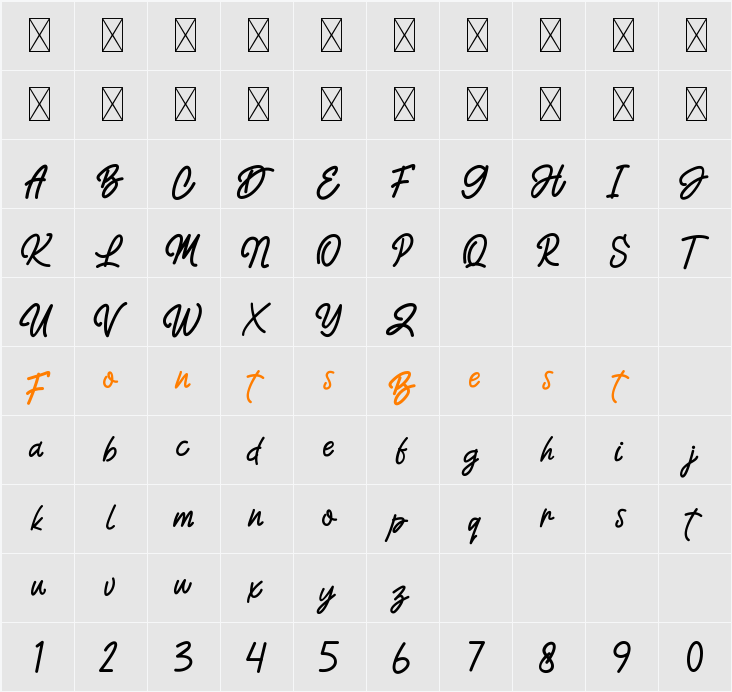 Bosmen Character Map