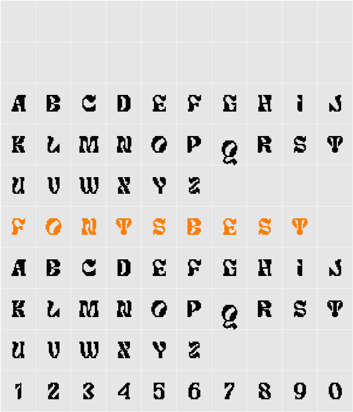Mleitod Character Map