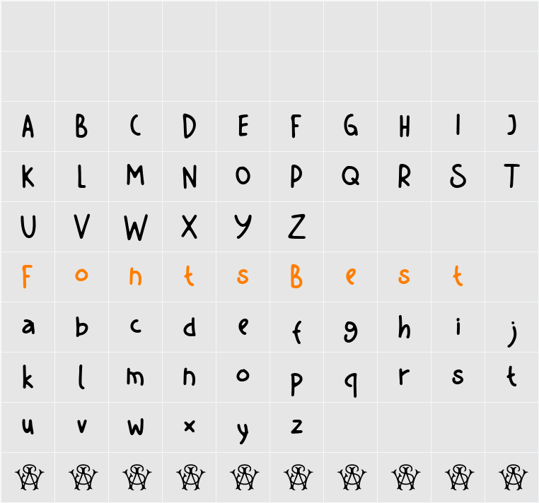 WS Handritn Demo Character Map