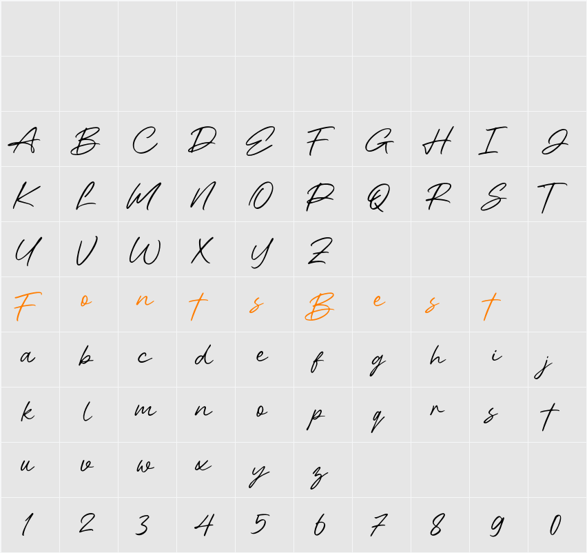 Ballite Character Map