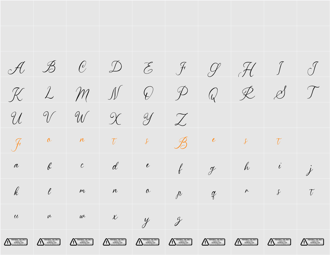 Wildya PERSONAL USE ONLY! Character Map