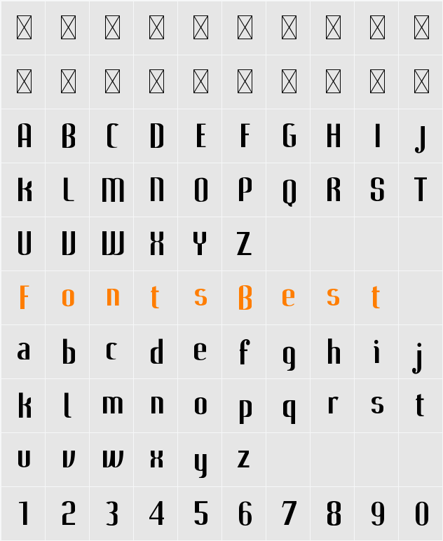 Chambers 23 Character Map