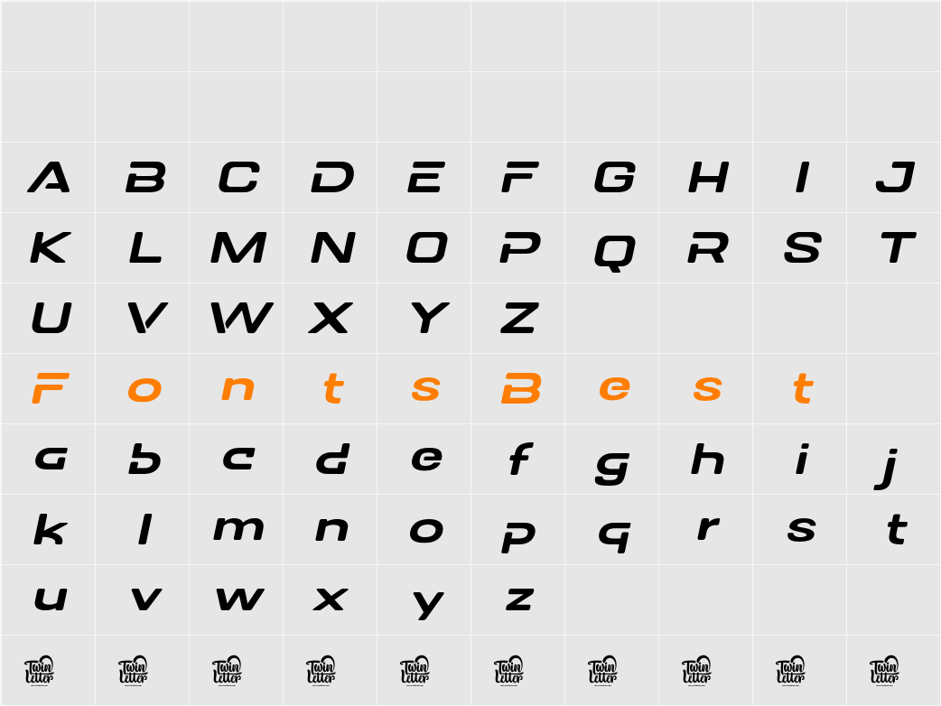 DOVENS Slant Character Map