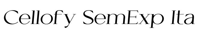 Cellofy SemExp Ita Font Image