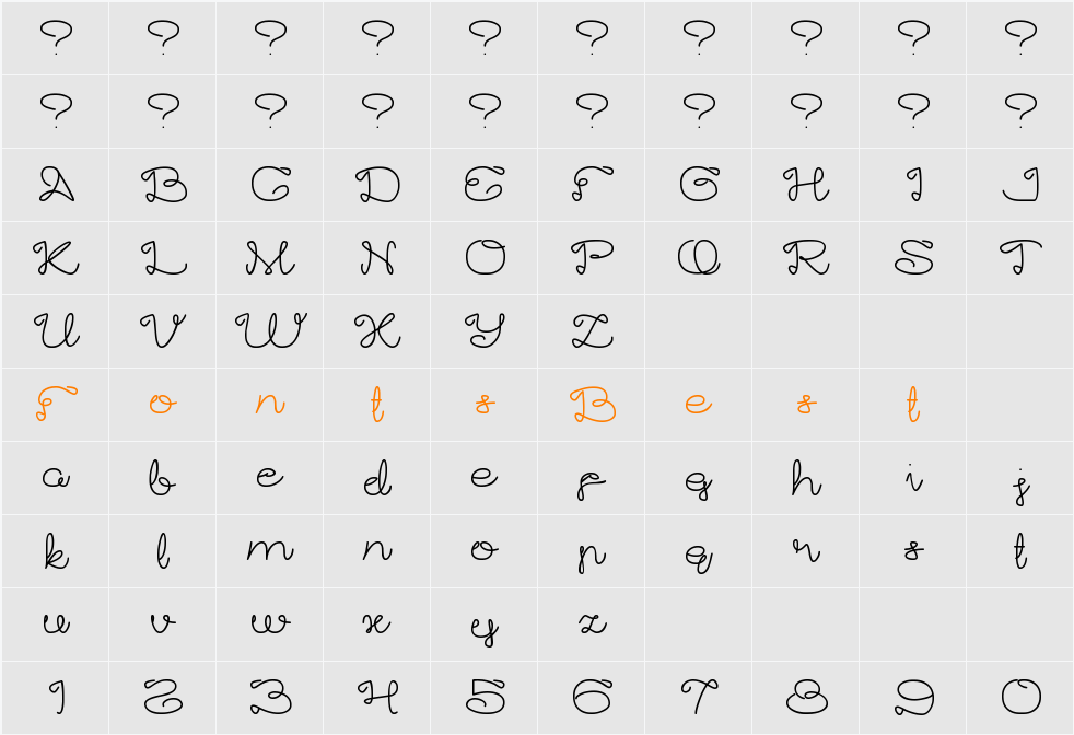 Art HEART Character Map