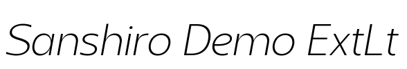Sanshiro Demo ExtLt Font Image