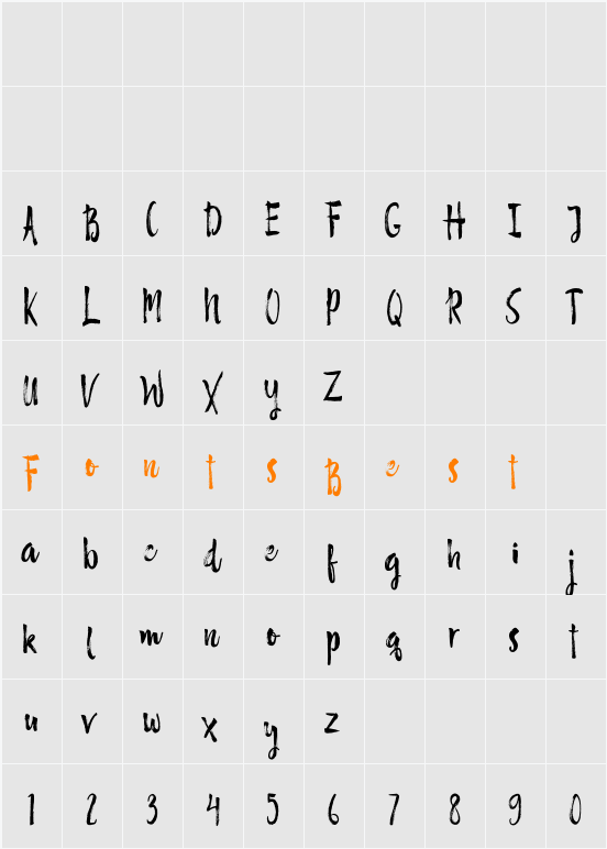 Sifrand Script Character Map