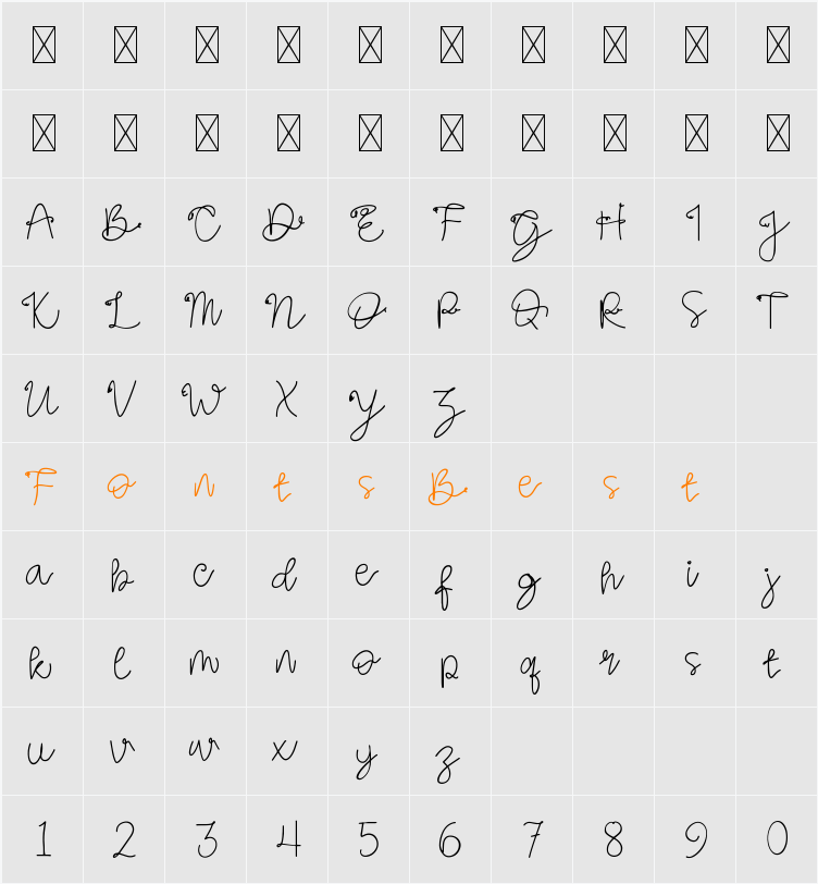 Lessie Character Map