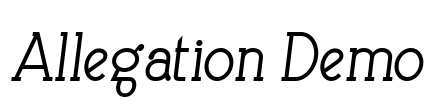 Allegation Demo Font Image