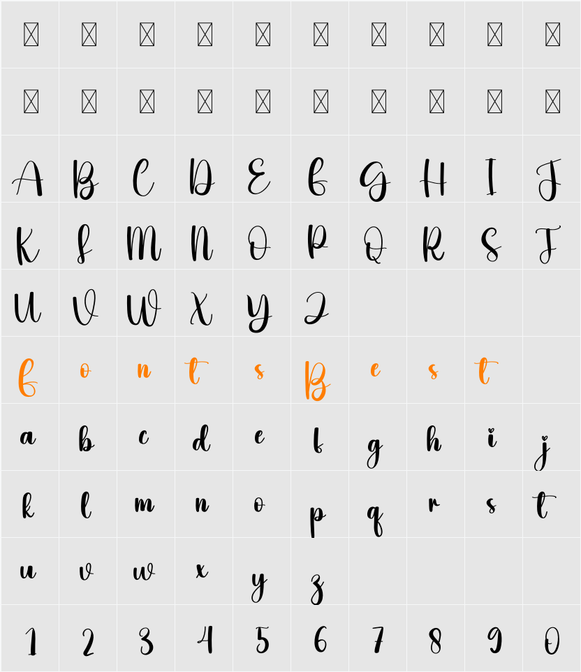 Hooked Character Map