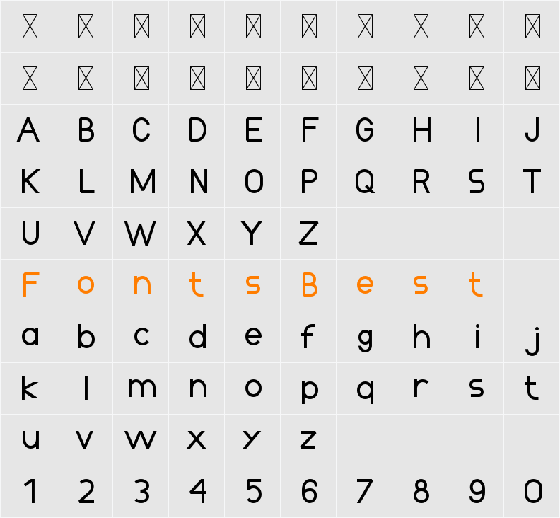GrowSans Character Map