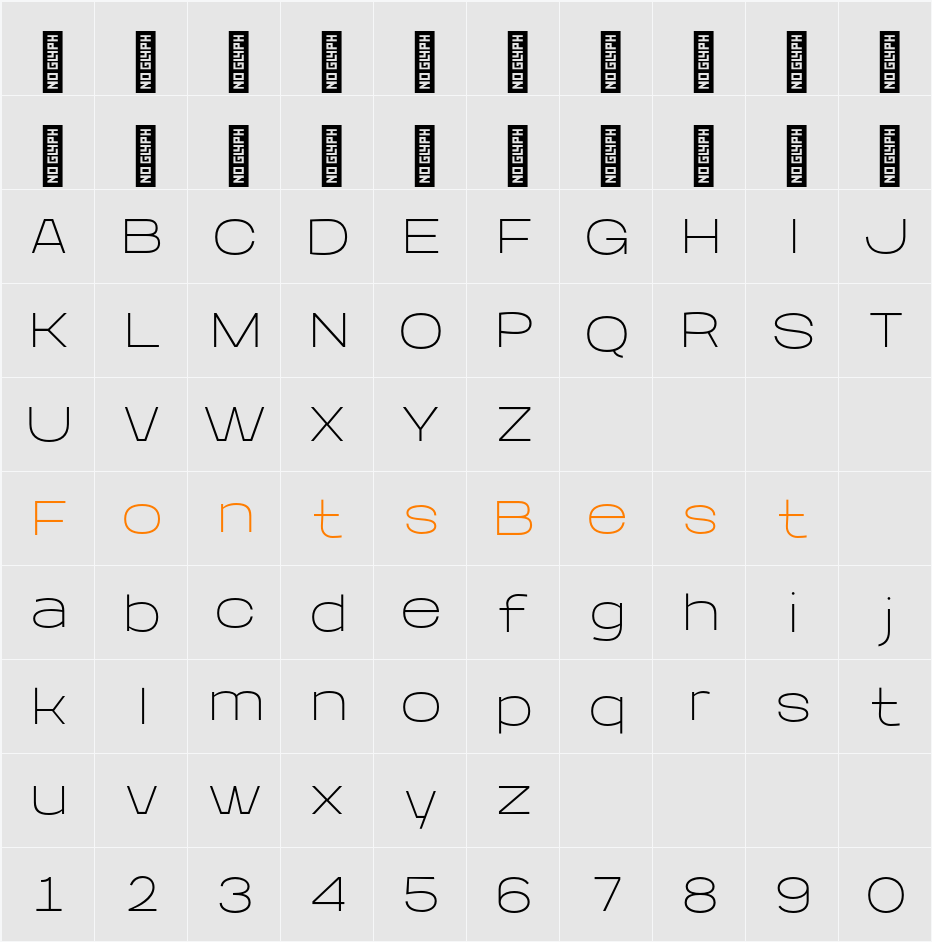 Aniko Thin Character Map