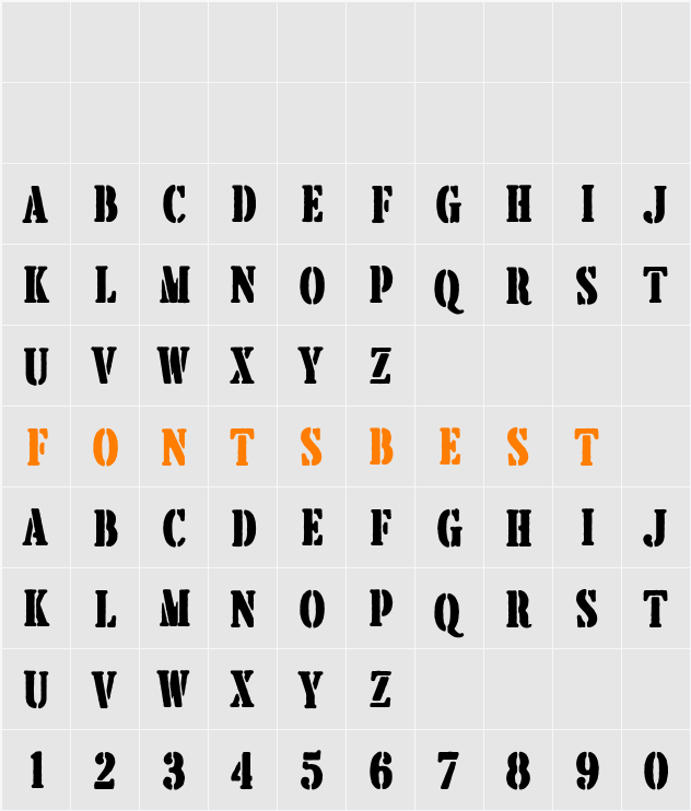 Brother Garage Serif Character Map