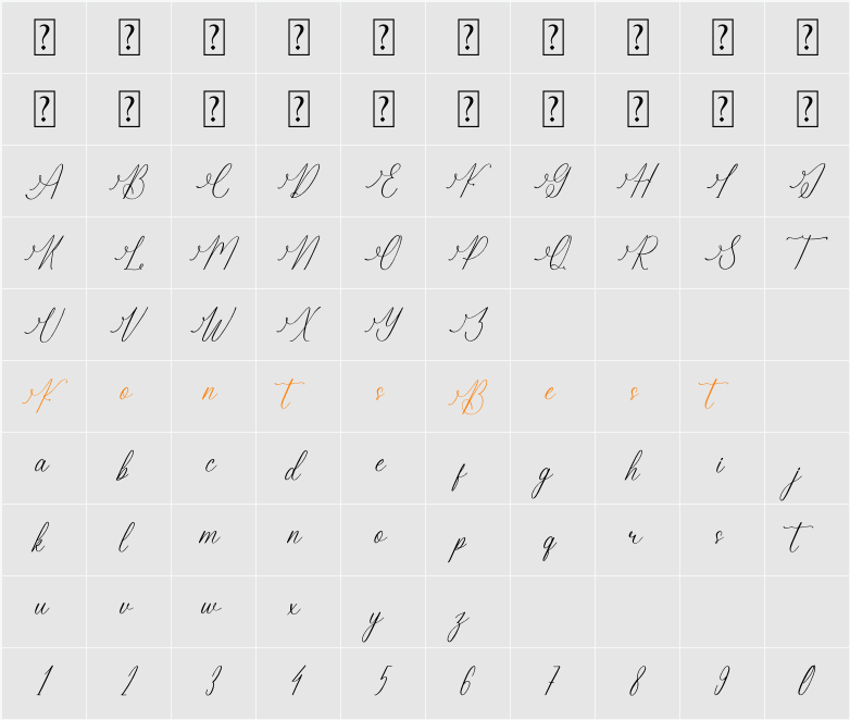 Berlanfi Sankisse Character Map