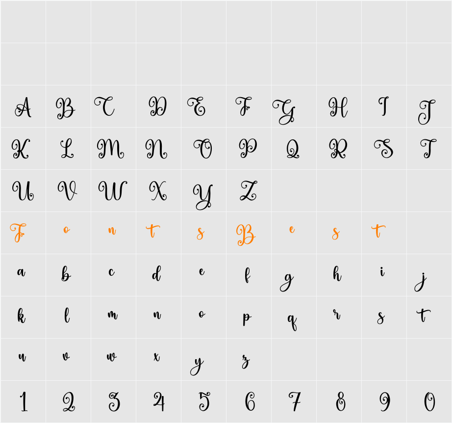 Butterfly Character Map