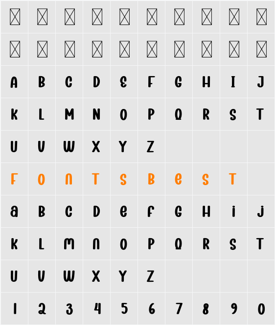 Cheerfully Character Map