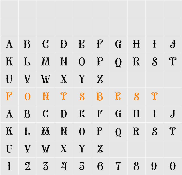 the wildtern Character Map