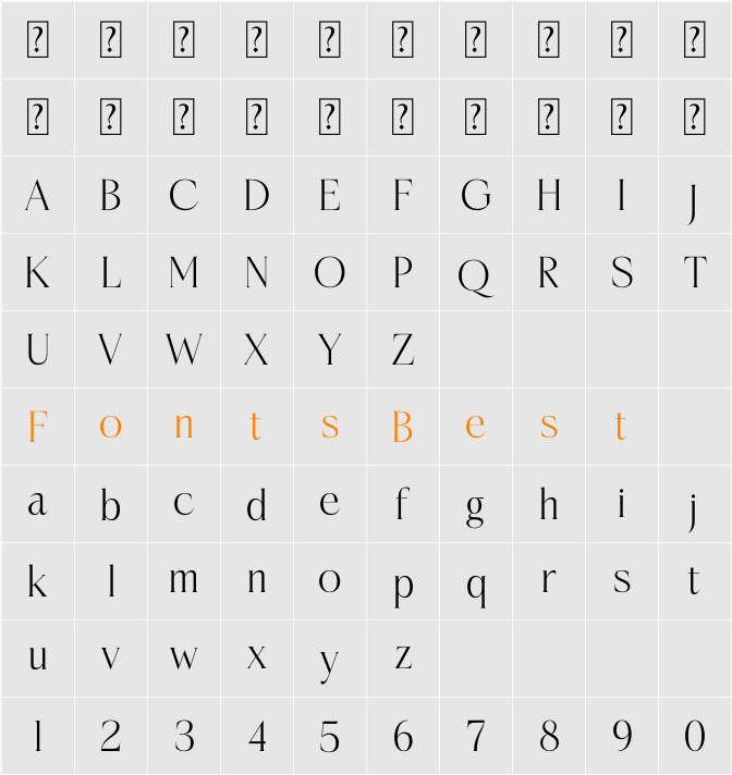 Casselin Character Map