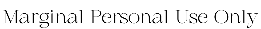 Marginal Personal Use Only Font Image