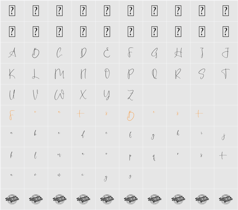 Jullayetas DEMO VERSION Character Map