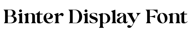 Binter Display Font Font Image