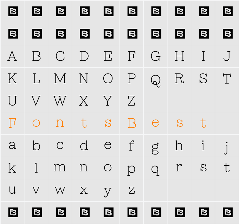 Sailer Trial Thin Character Map