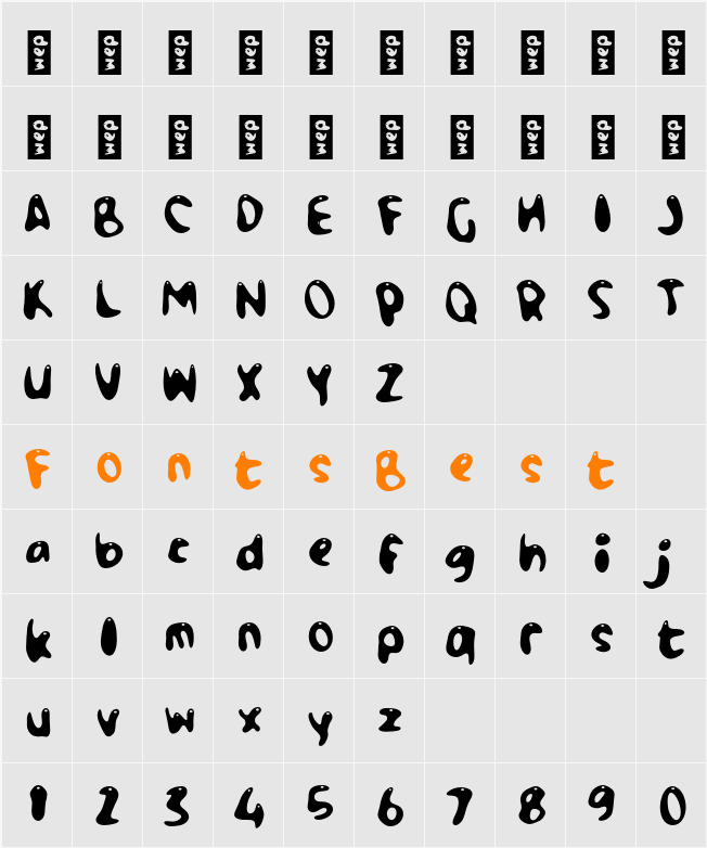 M Mleto Character Map