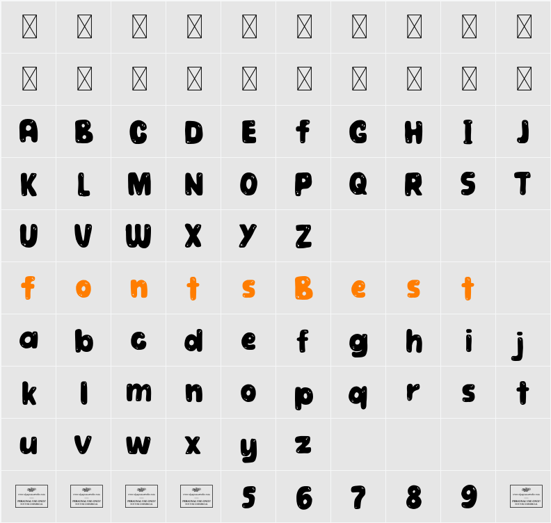Frostbite Character Map