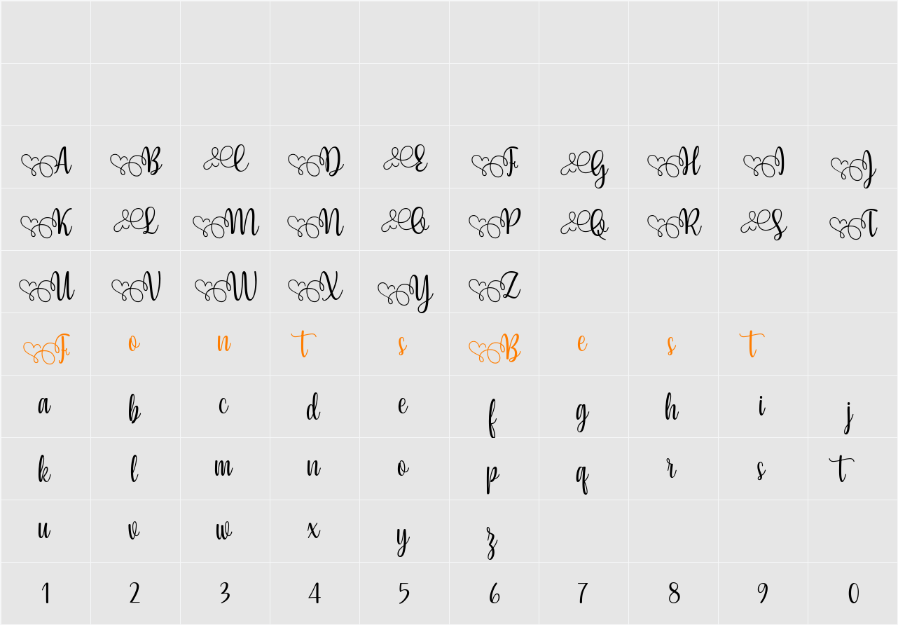 Yessy Character Map