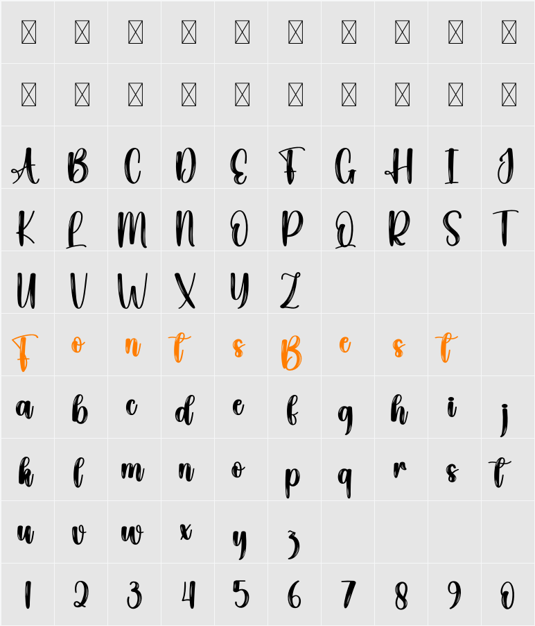 Bally Character Map