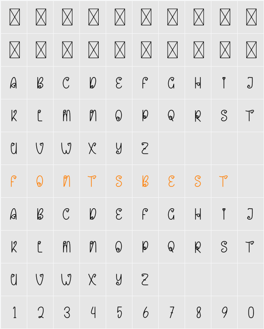 Decor Display Character Map