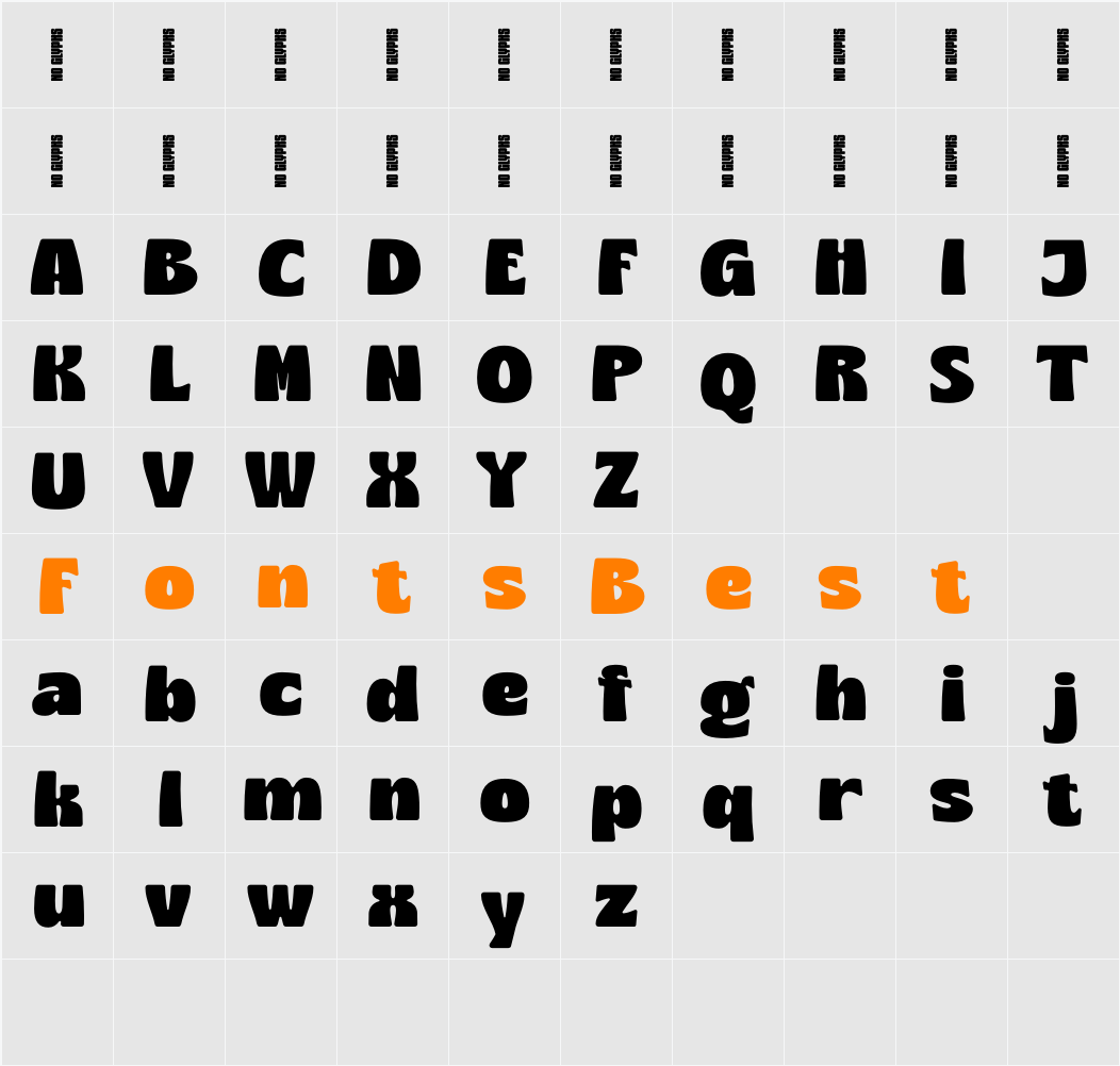 Quitters DEMO Character Map