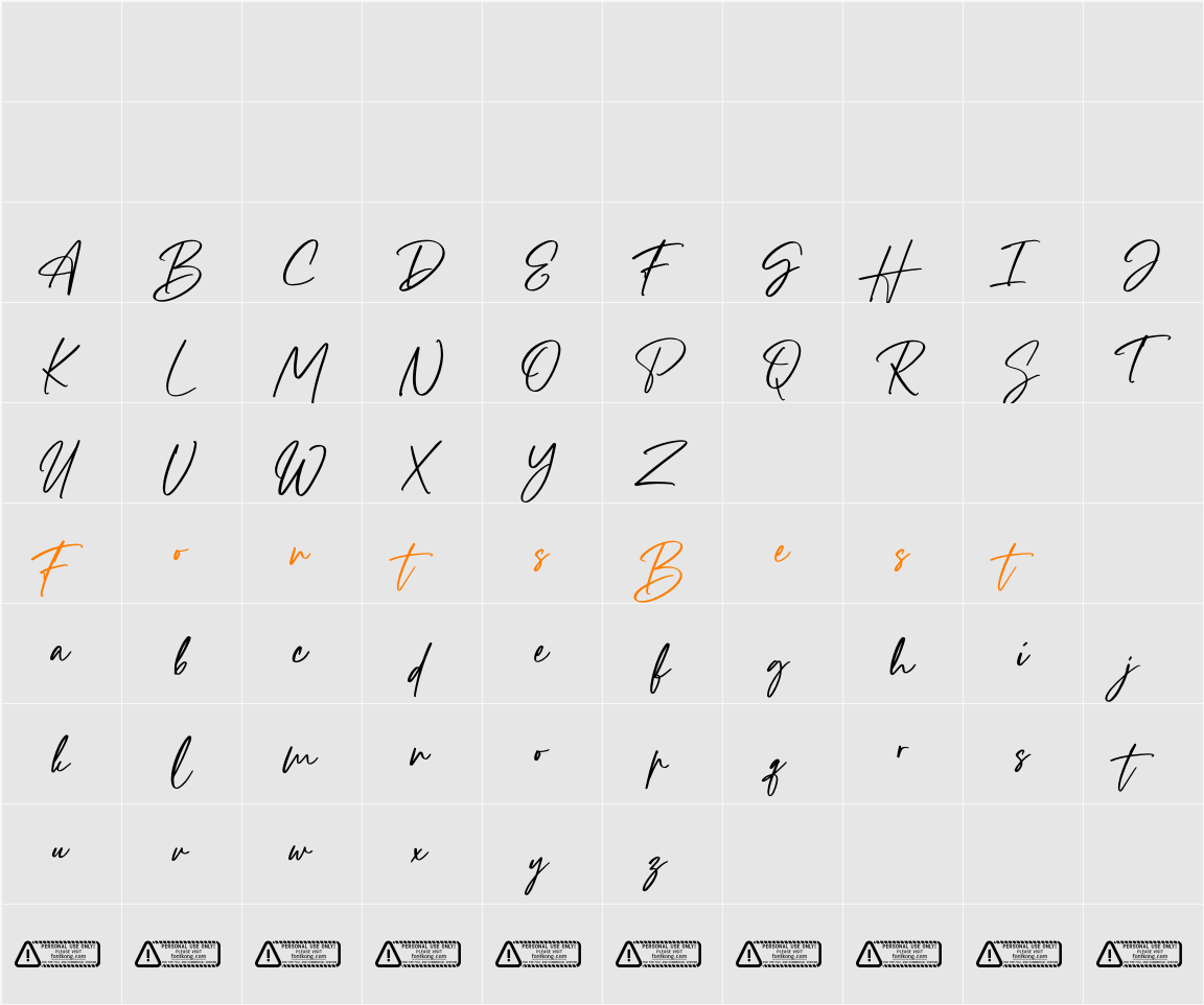 Bellatright PERSONAL USE ONLY! Character Map