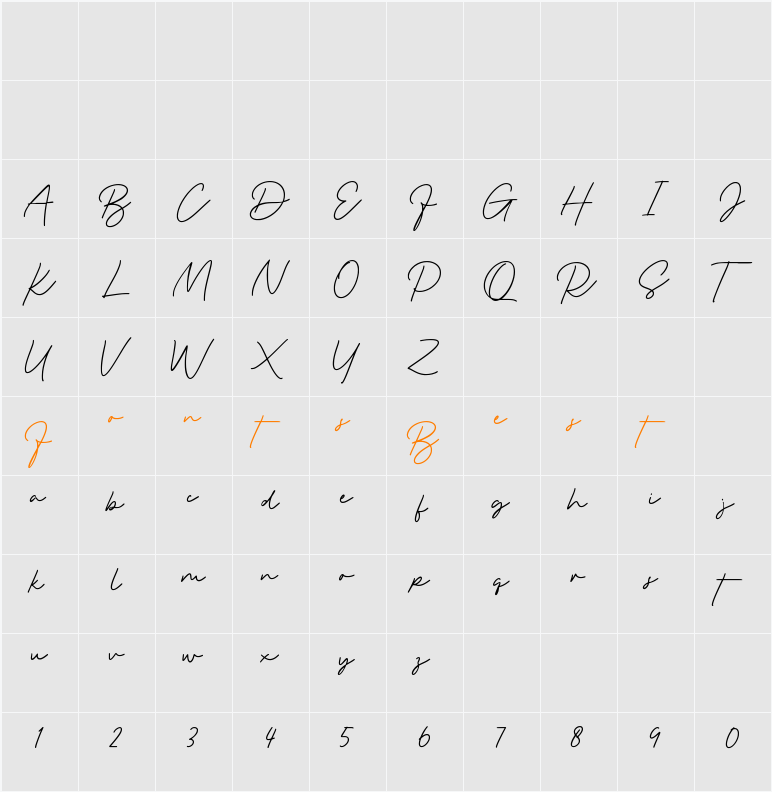 Peachy Flightone Script Demo Character Map