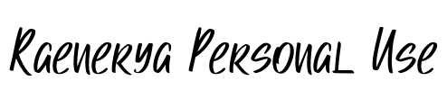 Raenerya Personal Use Font Image
