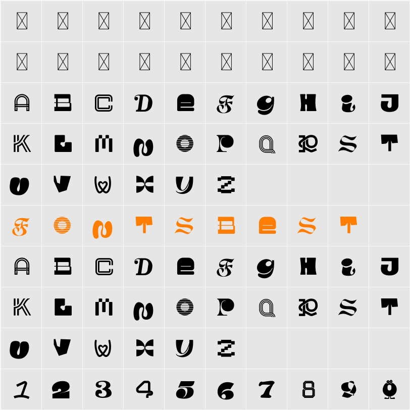 MGN Kinetic Display 3 Character Map