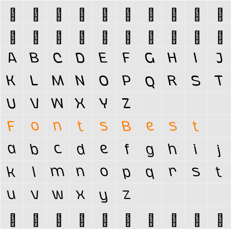 Sun Plumps Extralight Reslant Character Map