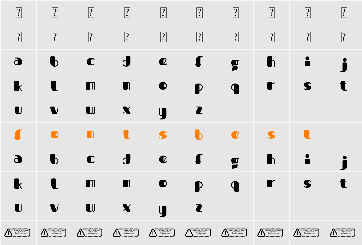Super Kids PERSONAL USE ONLY! Character Map