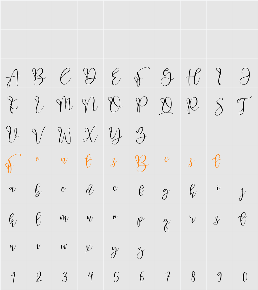 Adsila Character Map
