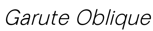 Garute Oblique Font Image
