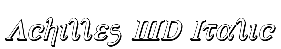 Achilles 3D Italic Font Image