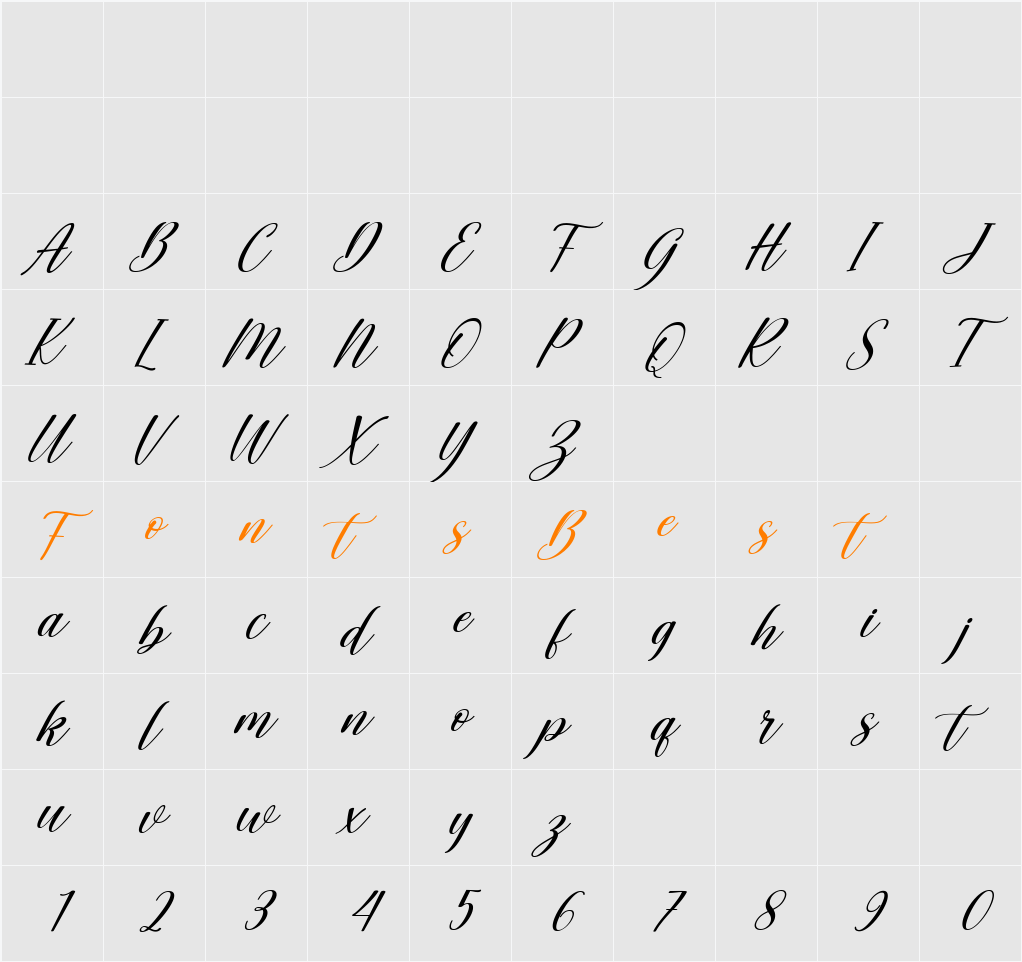 Maliska Script Character Map