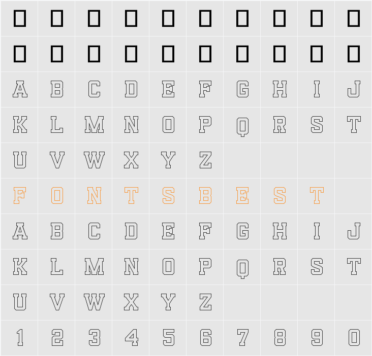Reach Outline Character Map