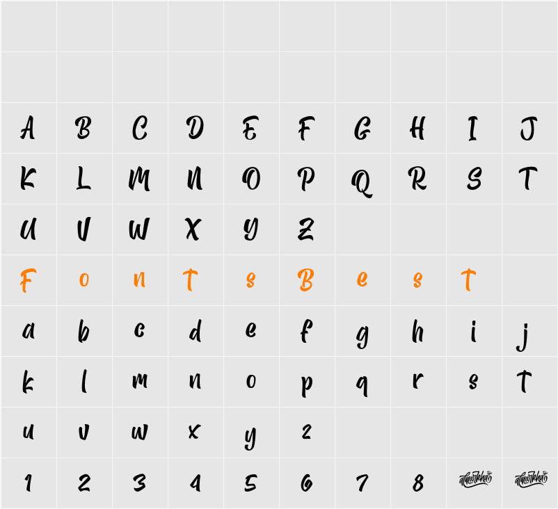 Alibabe Character Map