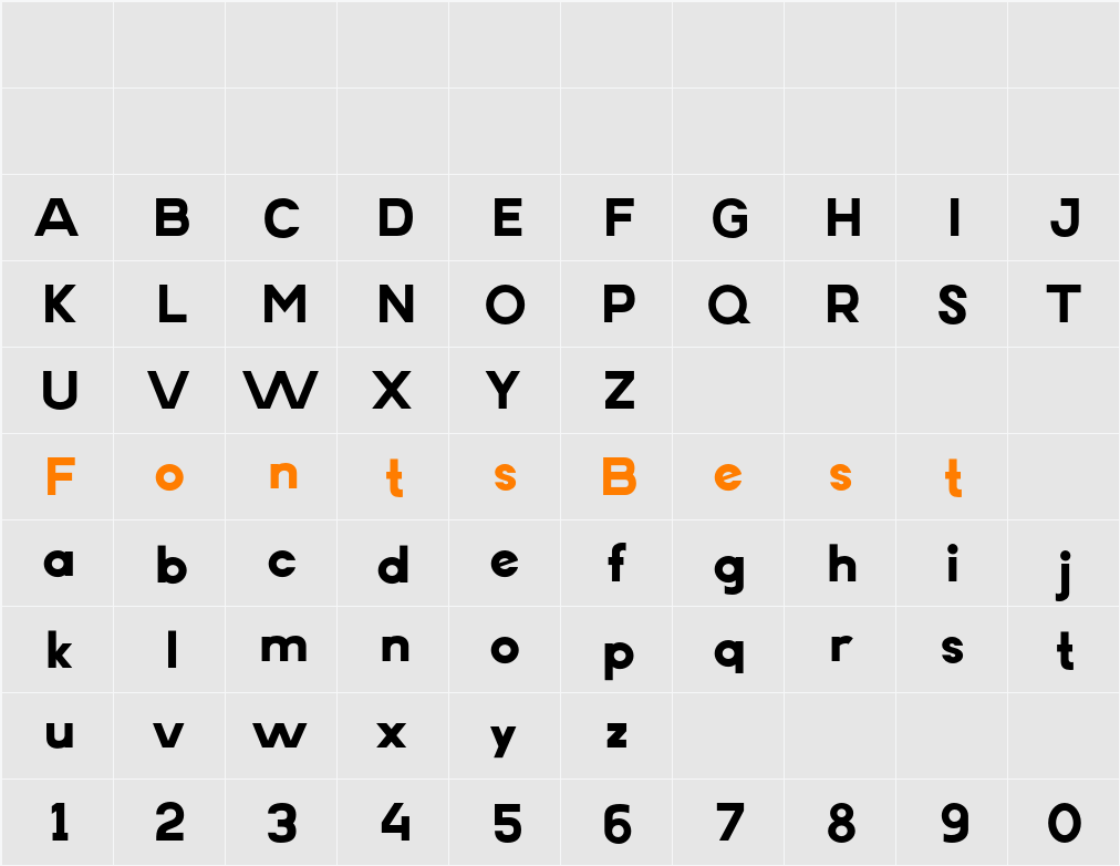 Erigo ExtBd Character Map